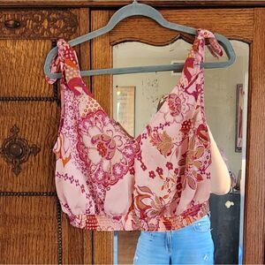 NWT Free People Weekend in Montauk crop M pink